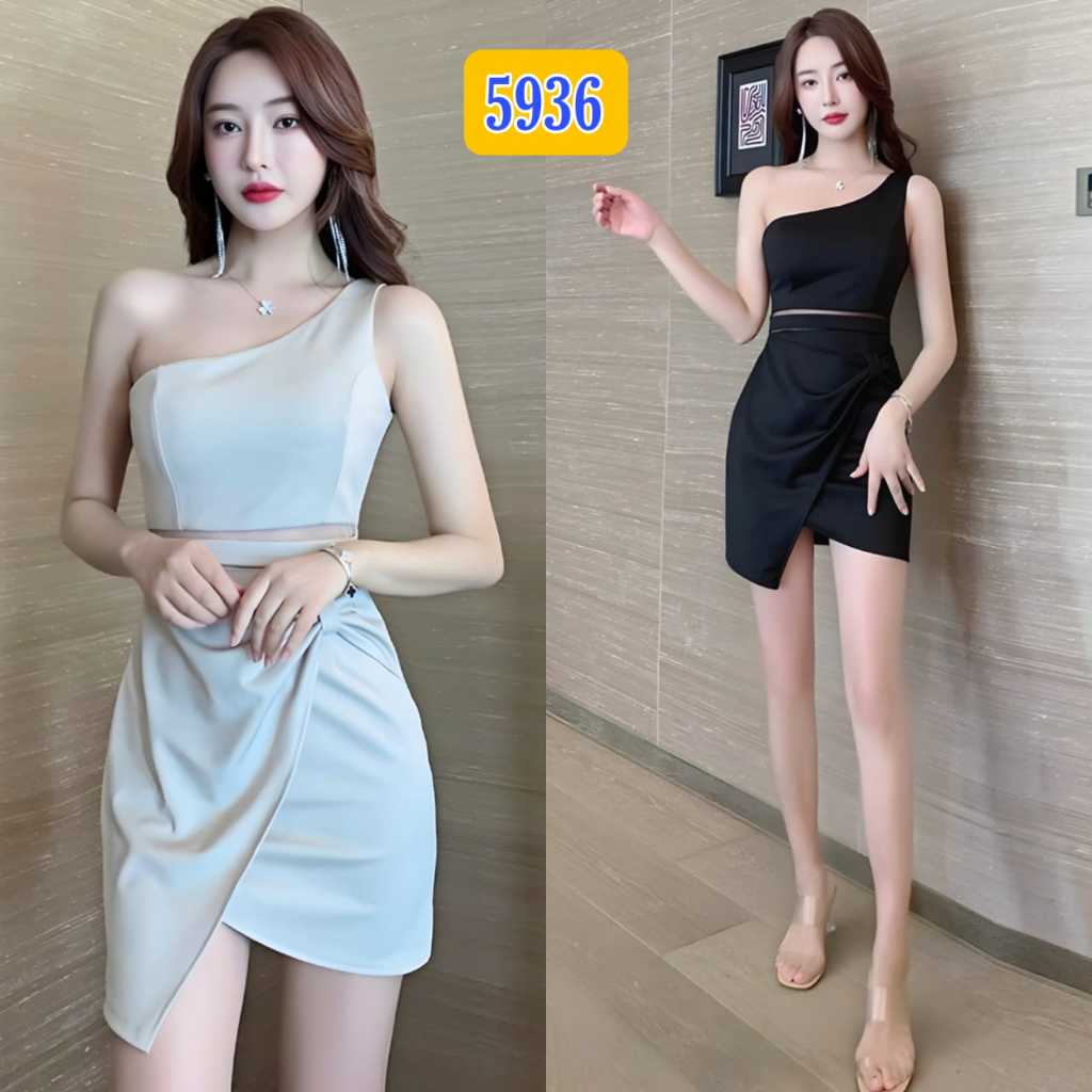 Dress Sabri Pendek 5936 /Dres Korea / Dress Ootd Calsua/Dres Import Wanita Remaja /Gaun Pesta Simpel