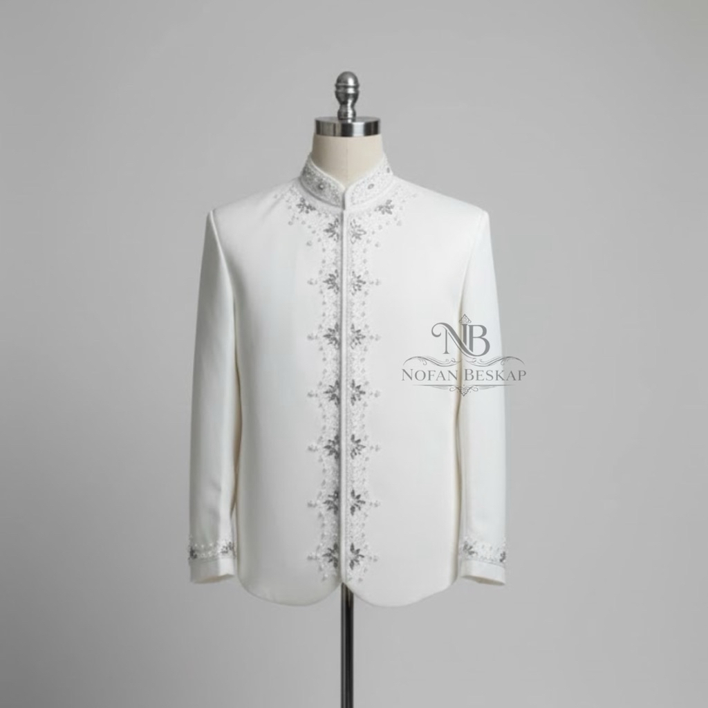 Beskap Pengantin Jawa Payet | Beskap Pengantin Jawa Warna Putih Bridal