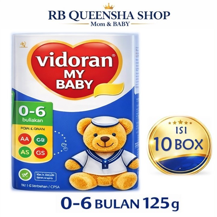 VIDORAN My Baby  0-6 Bulan 125 Gram Paket 10 PCS HEMAT. I  EXP. PANJANG SUSU FORMULA BAYI ORIGINAL
