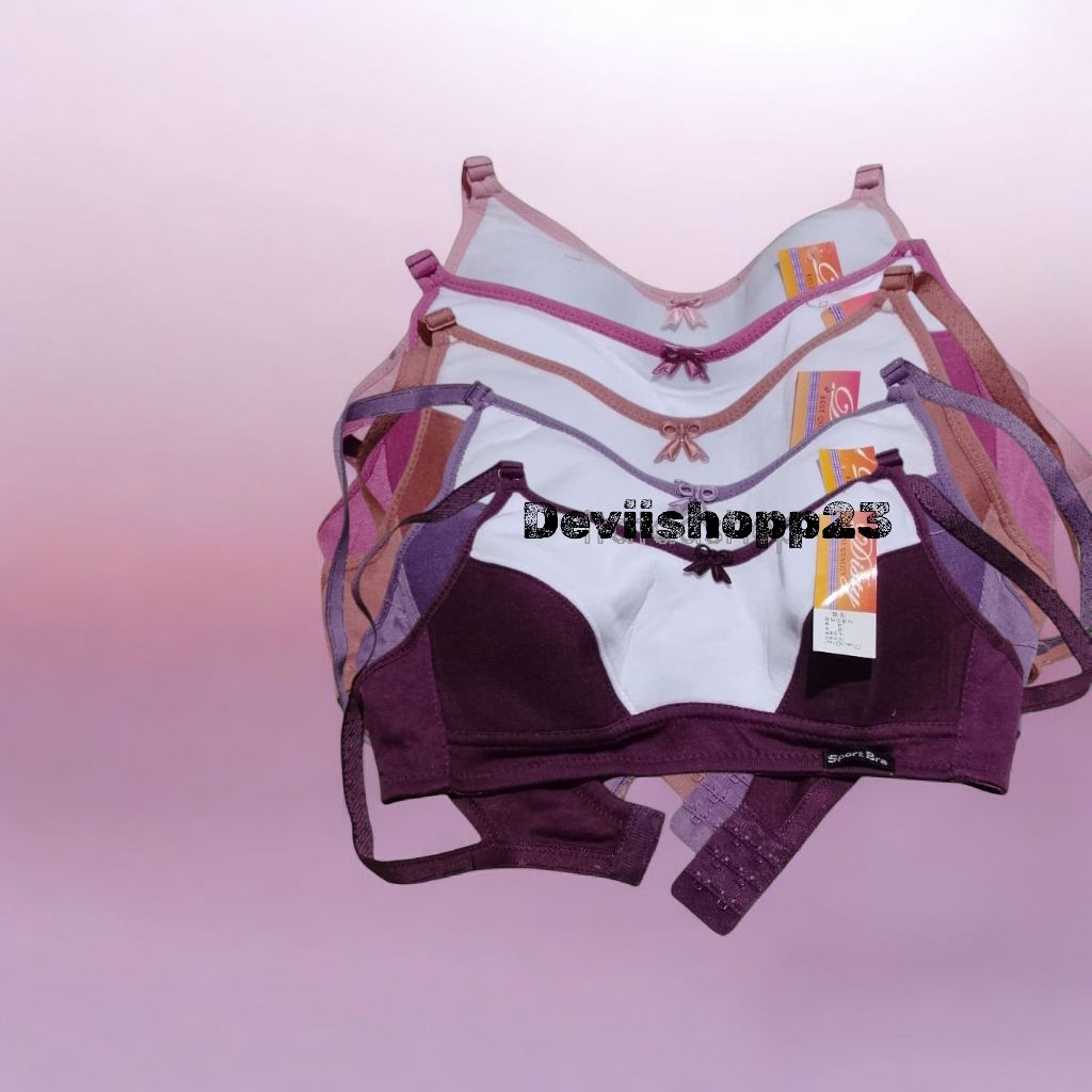 Bra sport Wanita BH Remaja & Dewasa kombinasi Tanpa Busa Tanpa kawat nyaman dipakai untuk sehari har