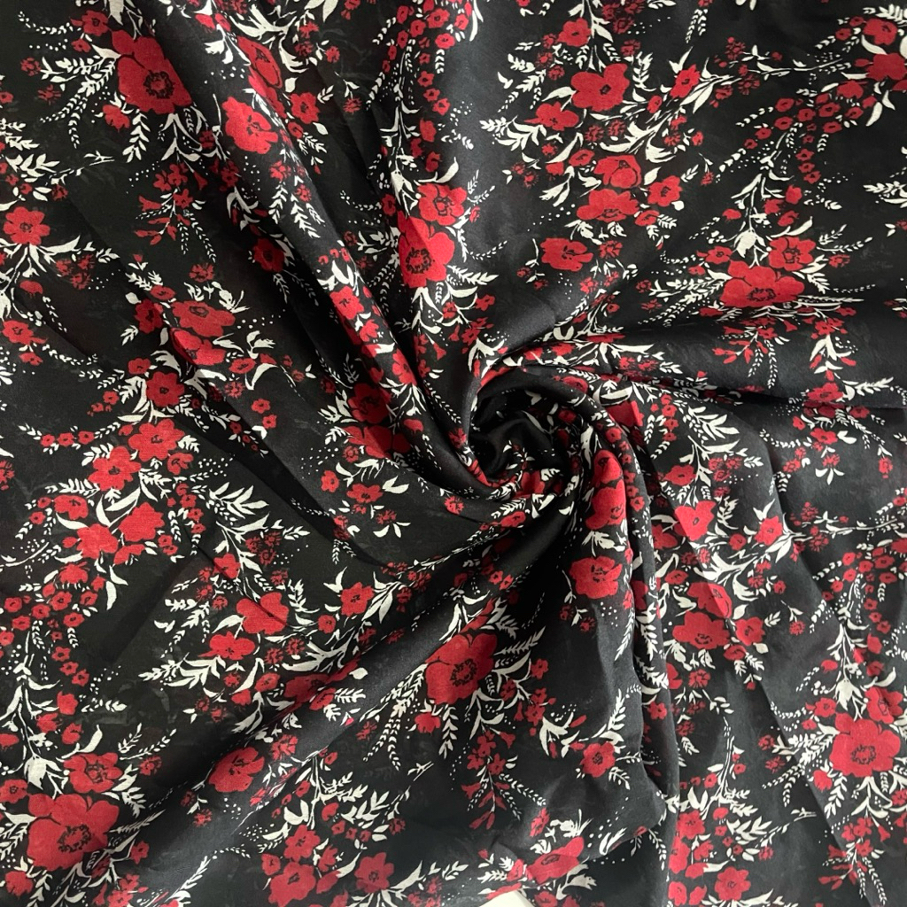 kain katun motif - kain katun paris motif bunga premium - kain nerawang - kain motif mawar apc