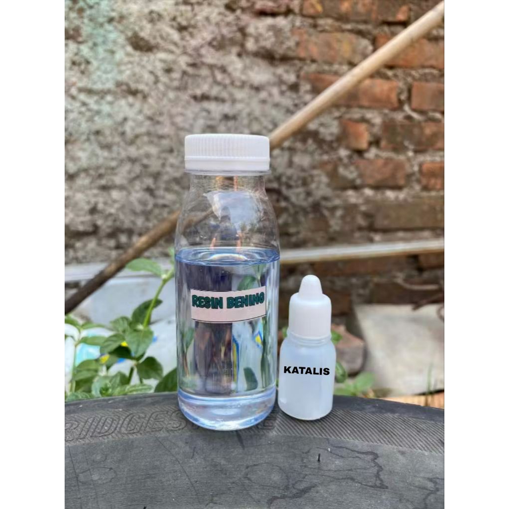 RESIN Bening  100 gram + Katalis Cair Prakarya 100gr Gantungan Lebih Transparan Resinnn Resin Recine