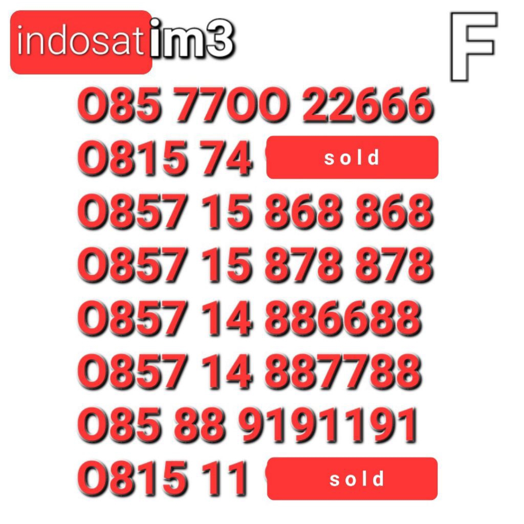 NOMOR IM3 886688 NOMOR IM3 33339