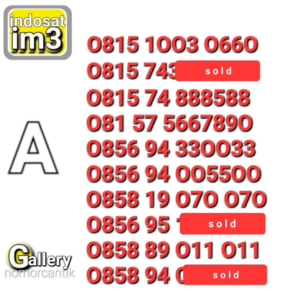 nomor cantik im3 - indosat cantik..