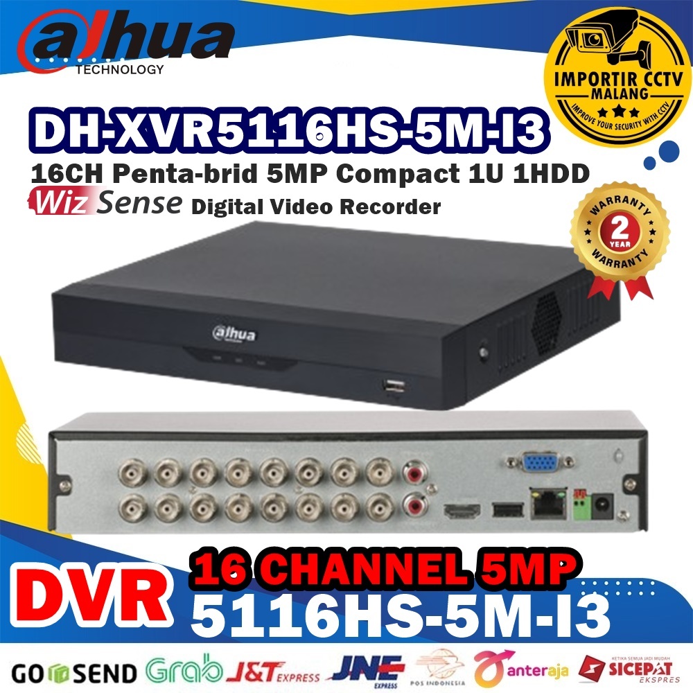 DVR DAHUA 16CH 16 CHANNEL 5MP DH-XVR5116HS-5M-I3 H.265