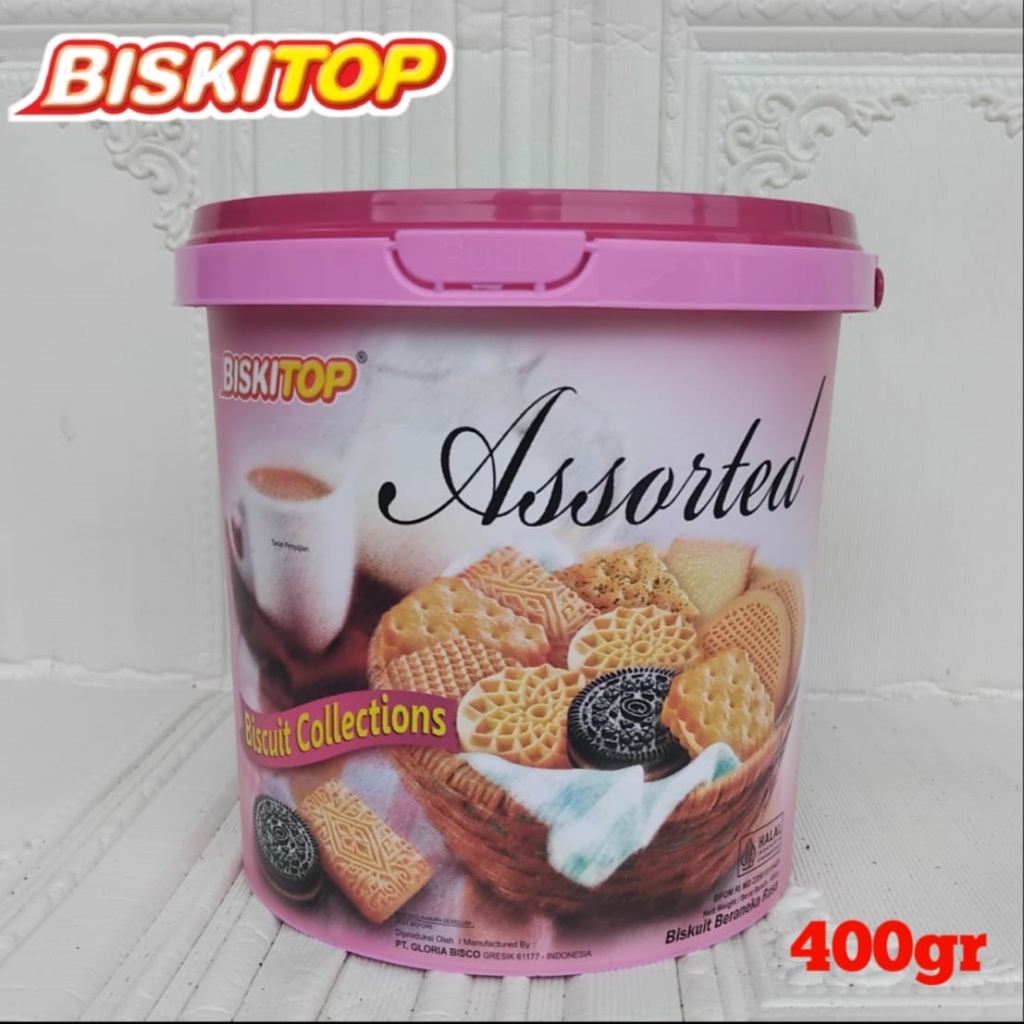 Biskitop assorted biscuits collections kemasan kaleng plastik 400gr