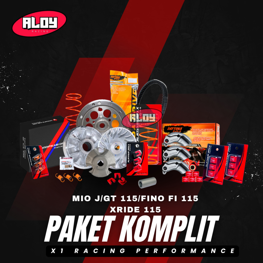 MIO J - Paket Kirian CVT X1 RACING  Mio J - Soul Gt 115 - X ride 115 - Bubut Pulley Ori - MIO J PAKE