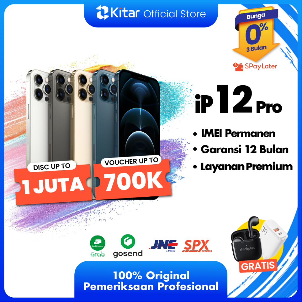 iPhone 12 Pro ex iBox Beacukai IMEI Permanen Garansi 12 Bln 100% Original Second iPhone FULLSET 128G
