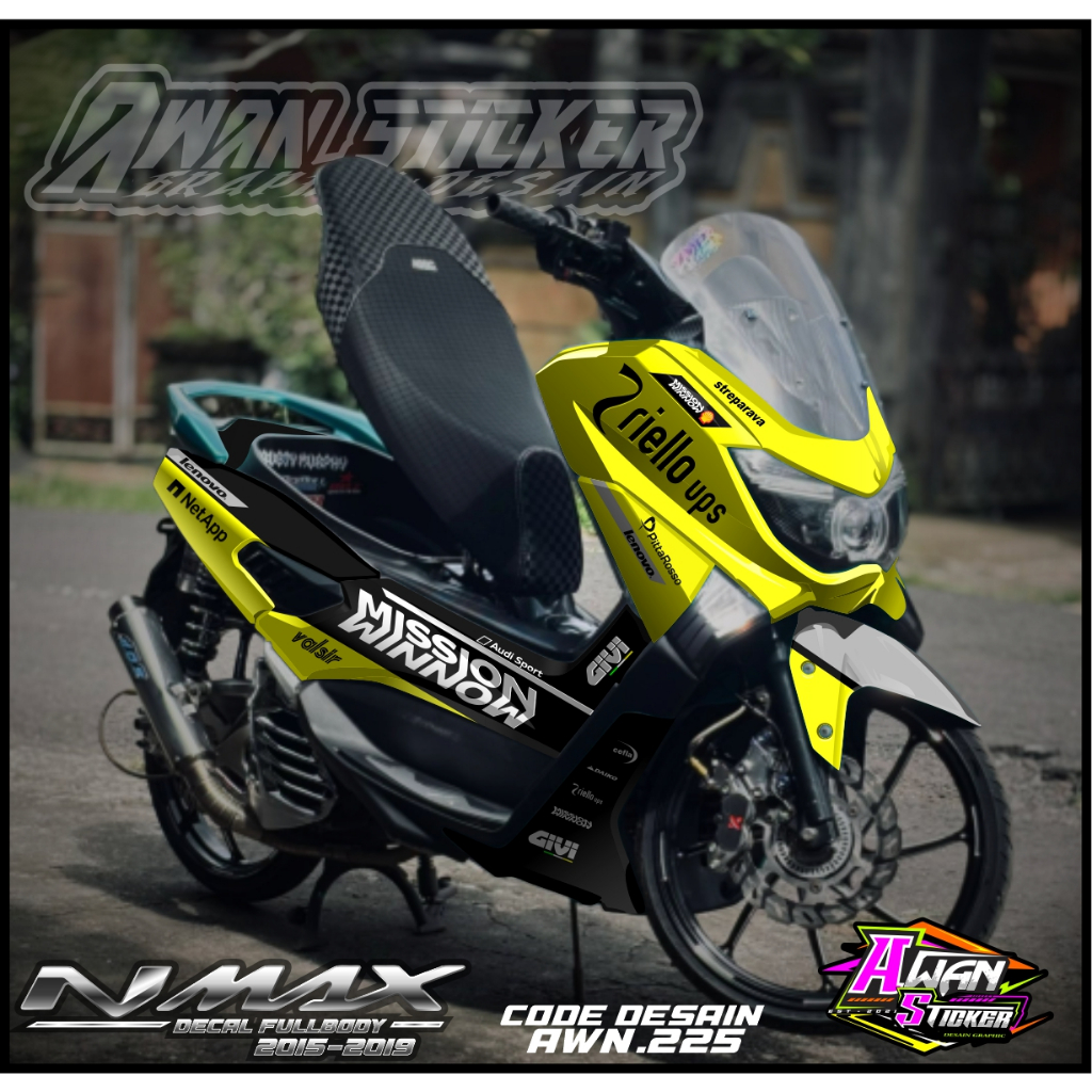 DECAL NMAX OLD 2015 2016 2017 2018 2019 - Aksesoris Motor Stiker  Nmax AWN.225