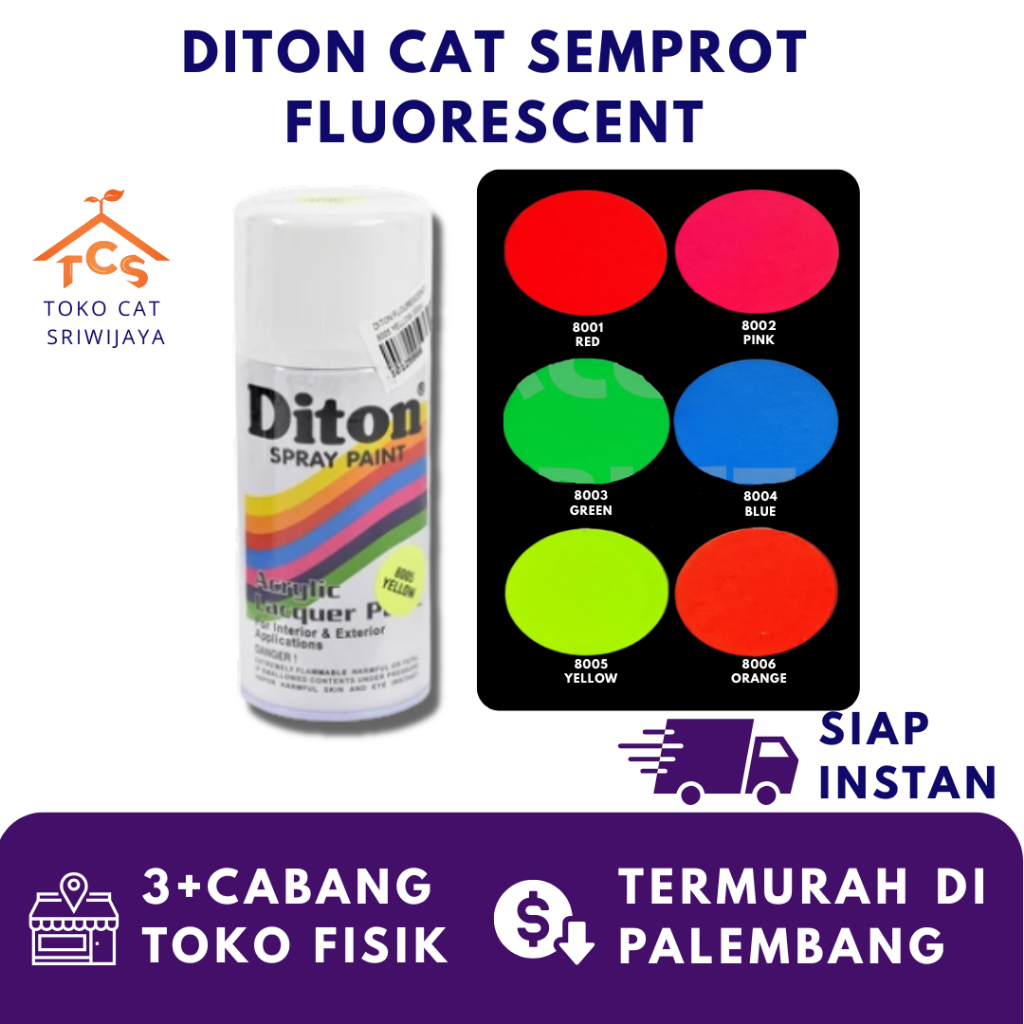 Cat Semprot Pilox Diton Warna Fluorescent Stabilo Lengkap