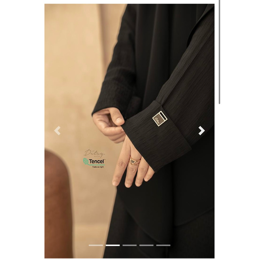 RABEEA TENCEL VISCOSE JETBLACK DITSY MOSLEM