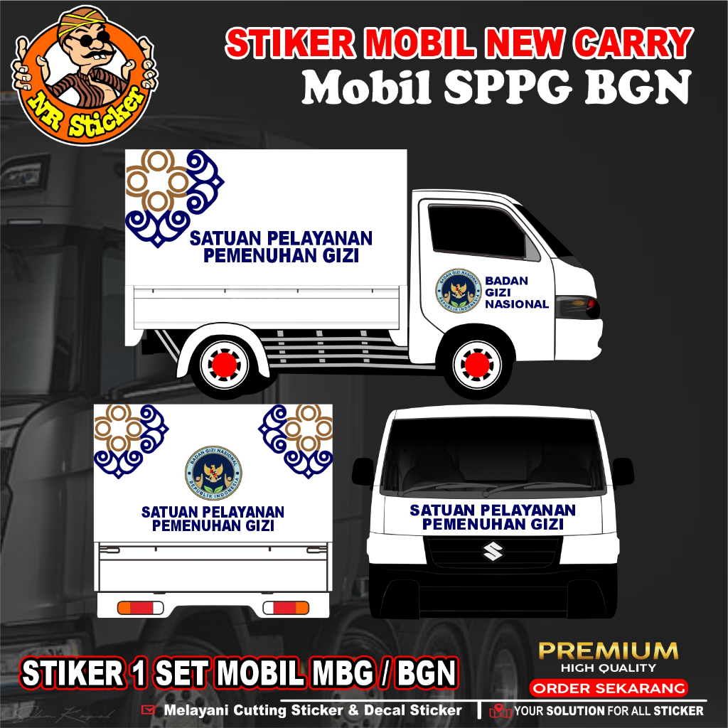 Stiker cuting Mobil Mbg Box Carry BGN Vinyl stiker bgn