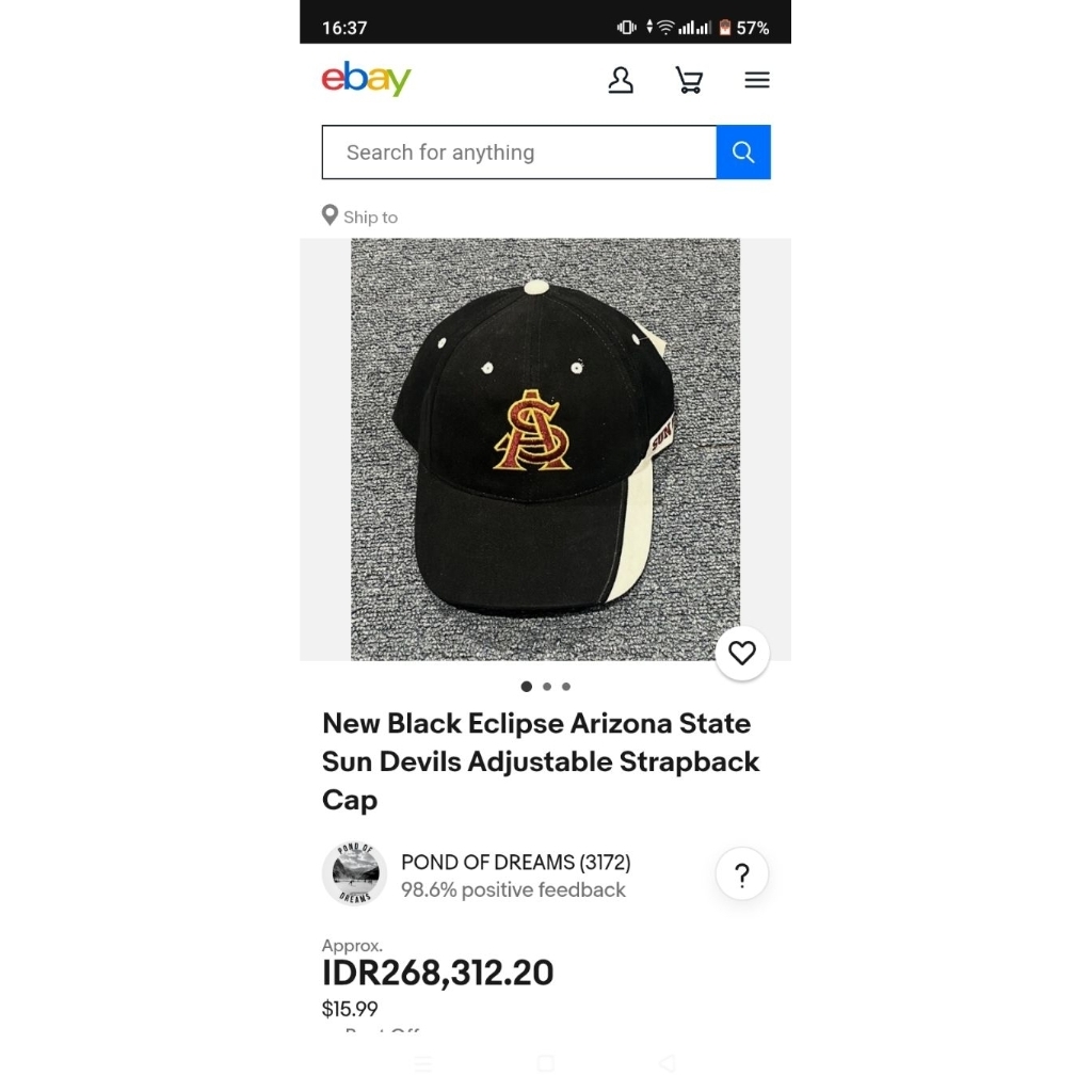 topi vintage ncaa kampus Arizona state sun devils