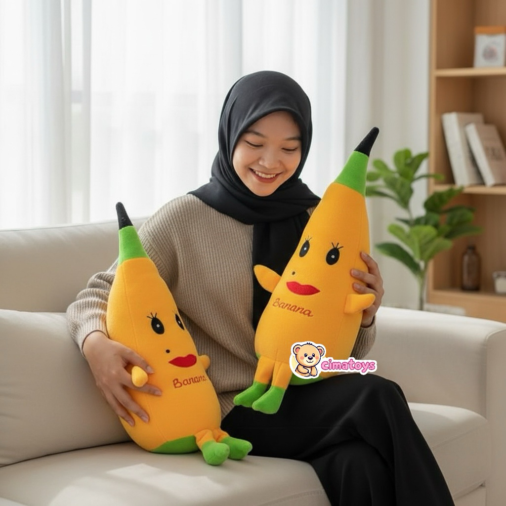 BONEKA BUAH PISANG S/ Mainan Anak Buah Pisang/ Boneka Buah-Buahan/ Hadiah Ulang Tahun Anak