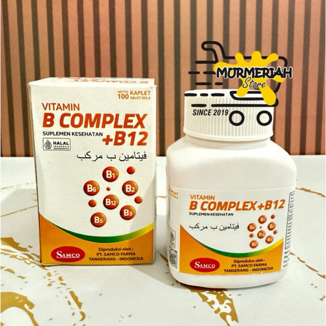 VITAMIN B COMPLEX + B12 SAMCO BOTOL 100 kaplet-Vitamin B1 B6 B12
