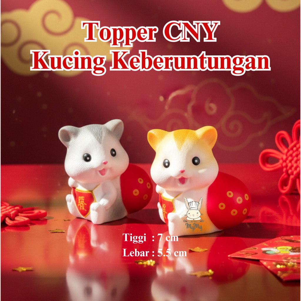 Topper CNY Kucing keberuntungan