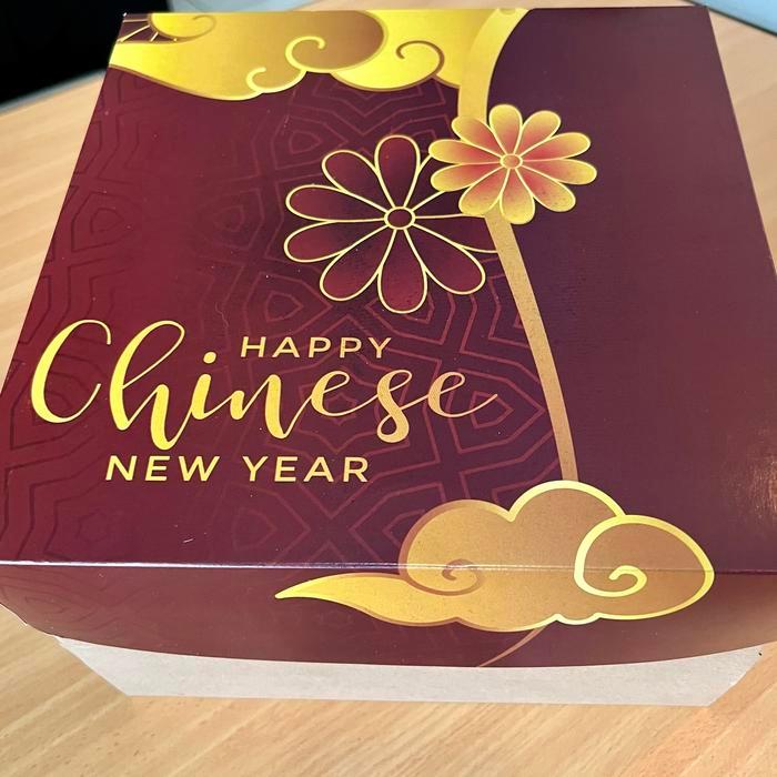 Box Kue Kering Cookies Packaging Hampres Edisi Bunga Imlek Ukuran 25cm