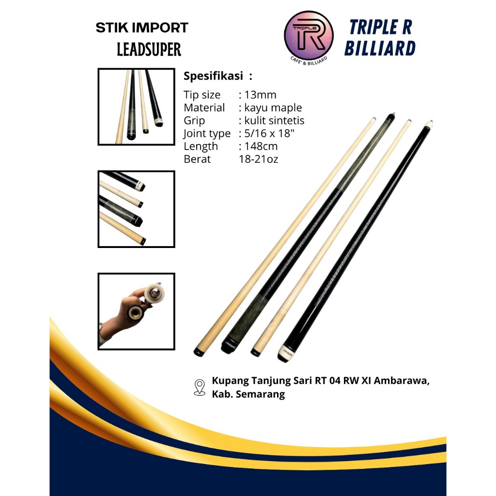 Stick Main Billiard Import Leadsuper - Stik Main Import Billiard -  Stik Main Leadsuper