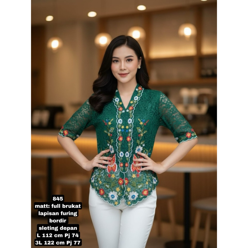 Kebaya Brukat Bordir Mewah Simpel Elegan (Busui Friendly & Ada Size Jumbo)