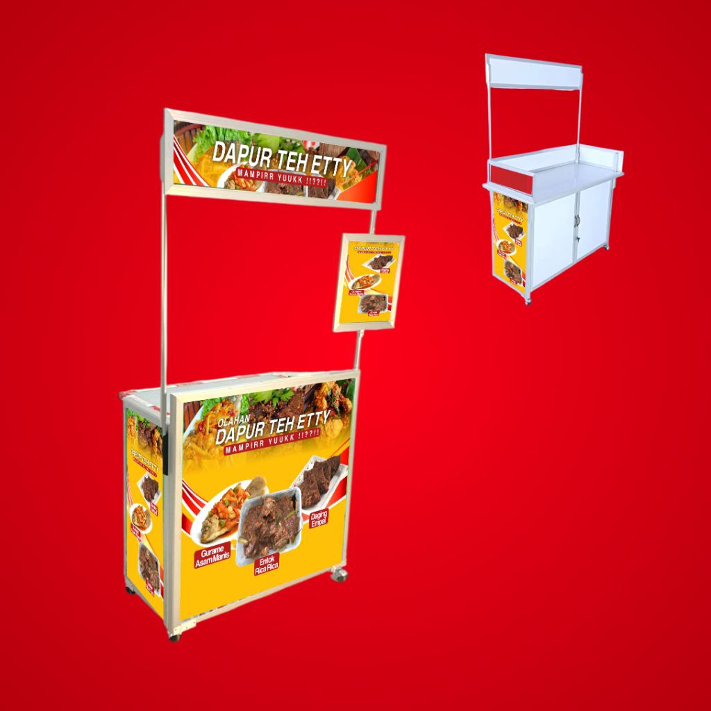 Booth Portable Alumunium + Pintu / Gerobak lipat / Meja lipat Untuk Dagang Booth Portable  + Pintu /