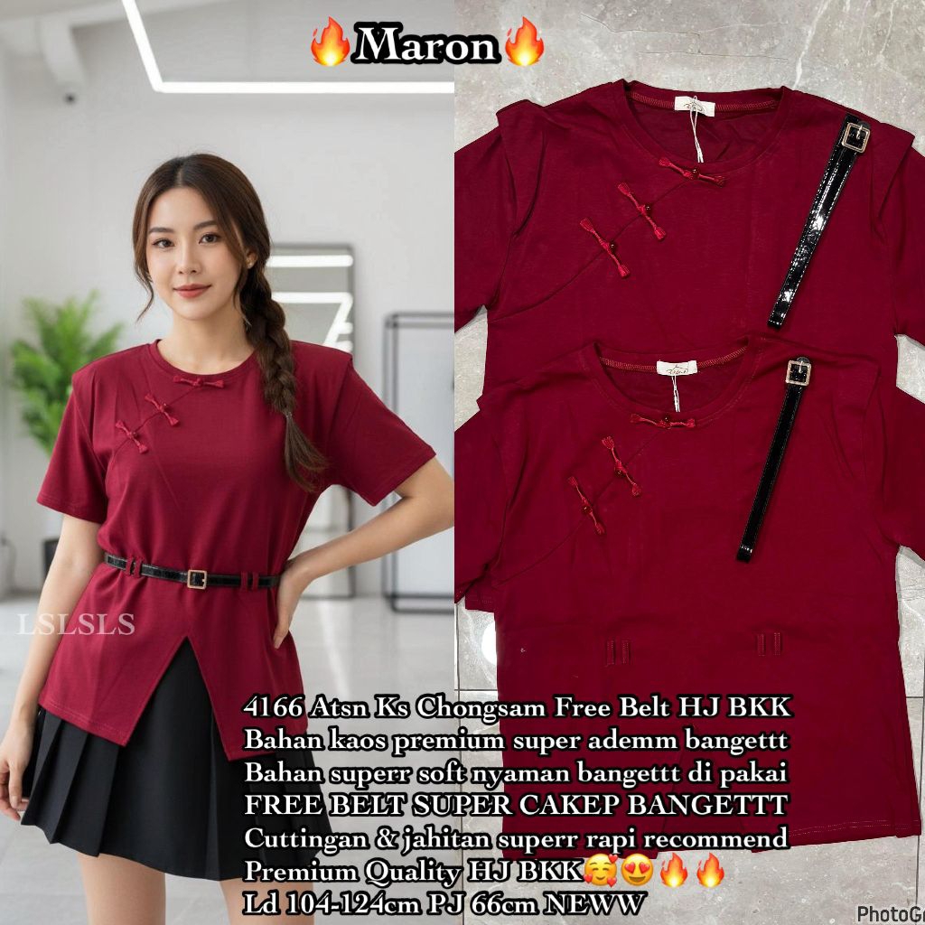 4166.ATASAN KAOS CHONGSAM FREE BELT HJ BKK