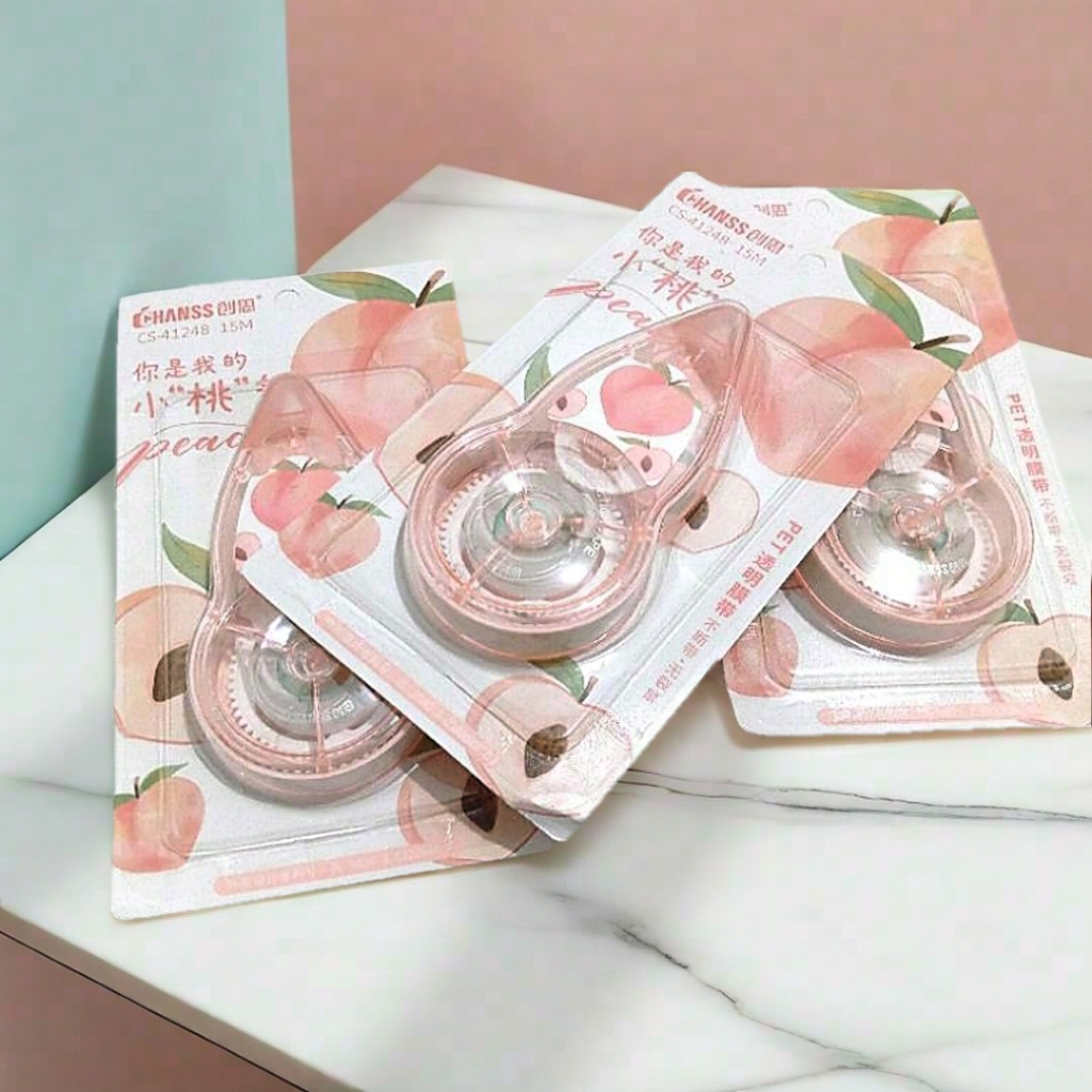 TIPEX KERTAS/CORRECTION TAPE FANCY MOTIF BUAH PEACH DAN DURIAN