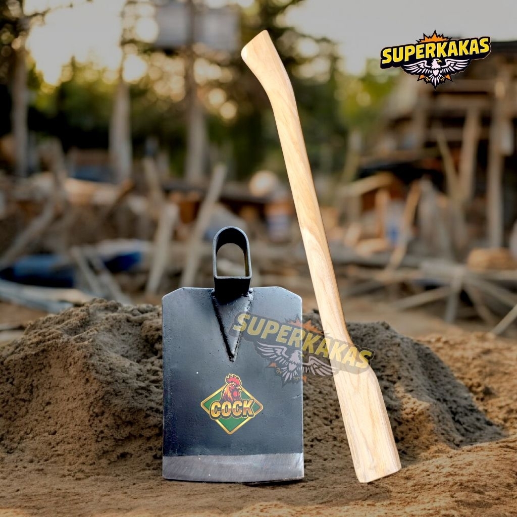 Cangkul cap ayam jago cangkul tanah cangkul sawah cangkul bangunan tajam siap pakai Superkakas