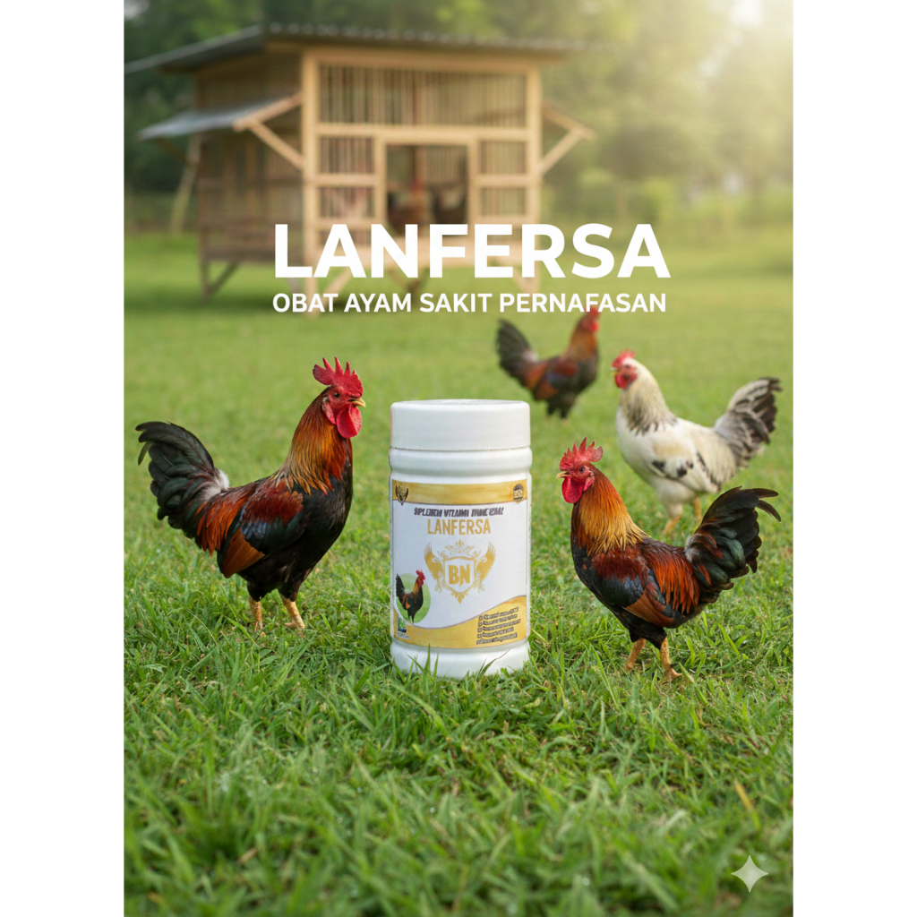 LANFERSA Obat Herbal Ayam Sakit Ngorok Flu Snot CRD