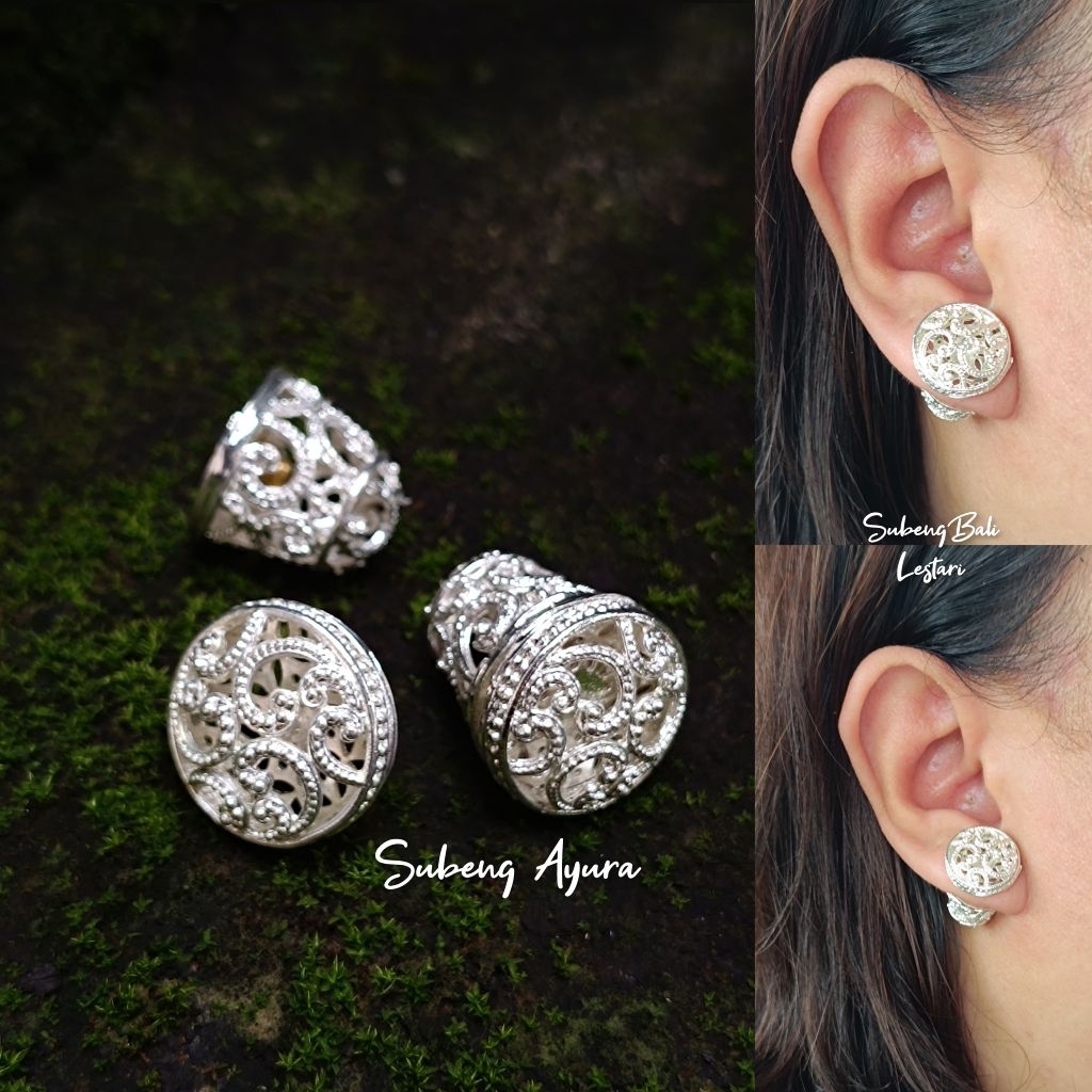 Subeng Bali | Anting Bali | Giwang Bali model Subeng Ayura alpaka bakar