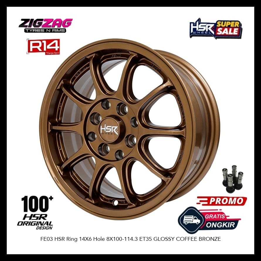 Pelek Ring 14 HSR FE-03 Velg Mobil Murah Original Avanza Xenia Brio
