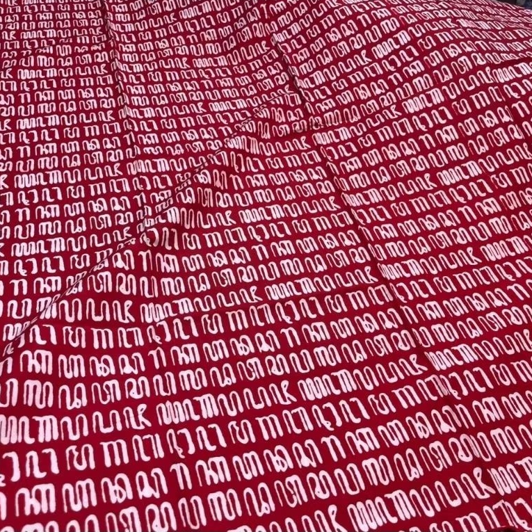 (ORIGINAL) KAIN BATIK LAWEYAN SOLO AKSARA JAWA MERAH PUTIH