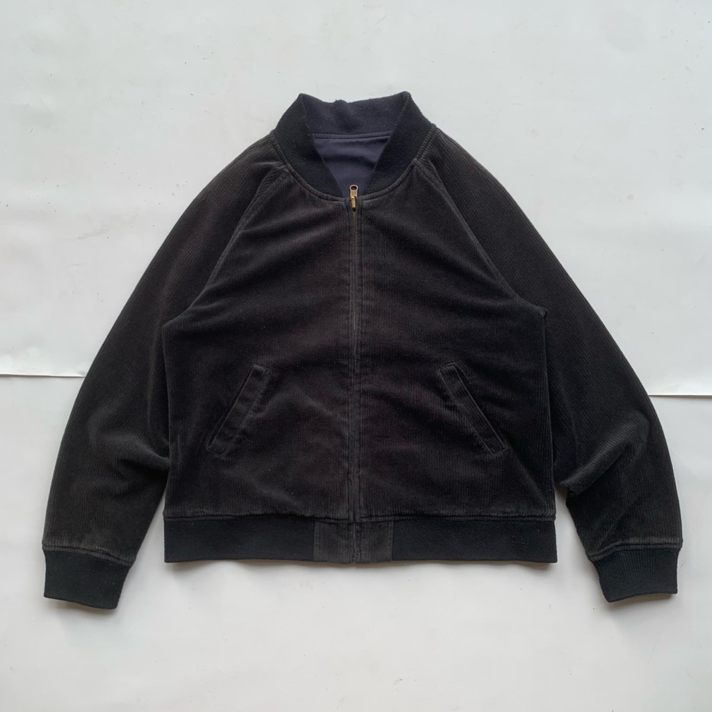 Black Number corduroy bomber jacket reversible