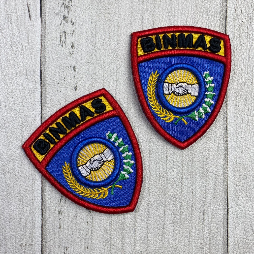 Atribut POLRI Bet Logo BINMAS Bordir Timbul Tebal 3D Atribut PDL POLRI POLISI