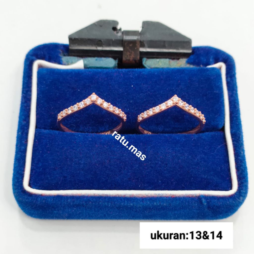 Cincin Fashion Perak Asli 925 Lapis Emas