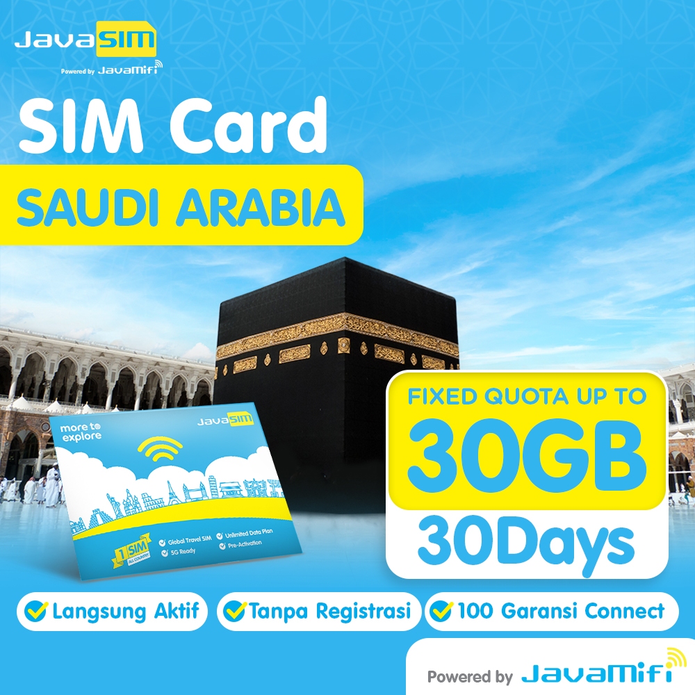 JavaSIM SIM Card Saudi Arabia MAX |  Haji Simcard 30-45 Hari