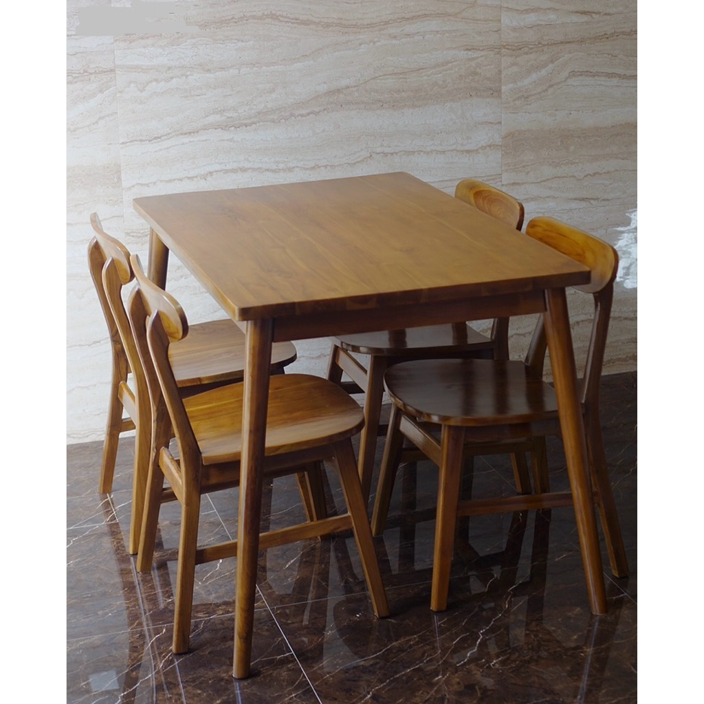 meja kursi cafe jati, Set kursi cafe kayu jati kurah