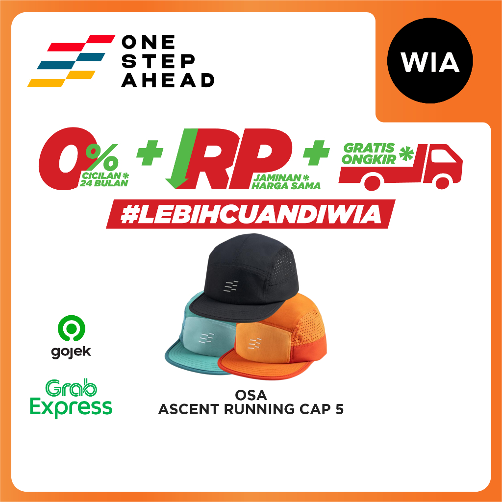 WIA One Step Ahead (OSA) Ascent Running Cap 5 - Topi Lari Olahraga Lightweight