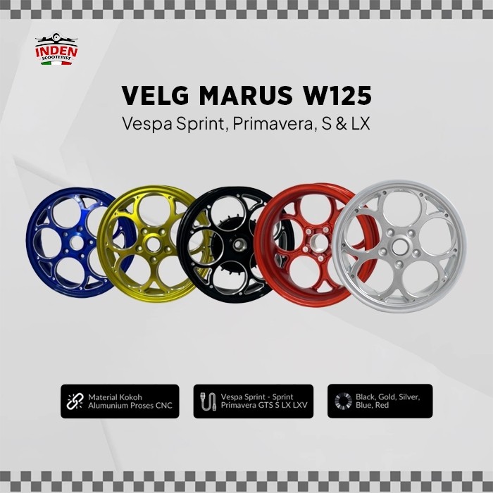 Velg Vespa Model Marus W125 12inc Vespa Sprint Primavera S LX