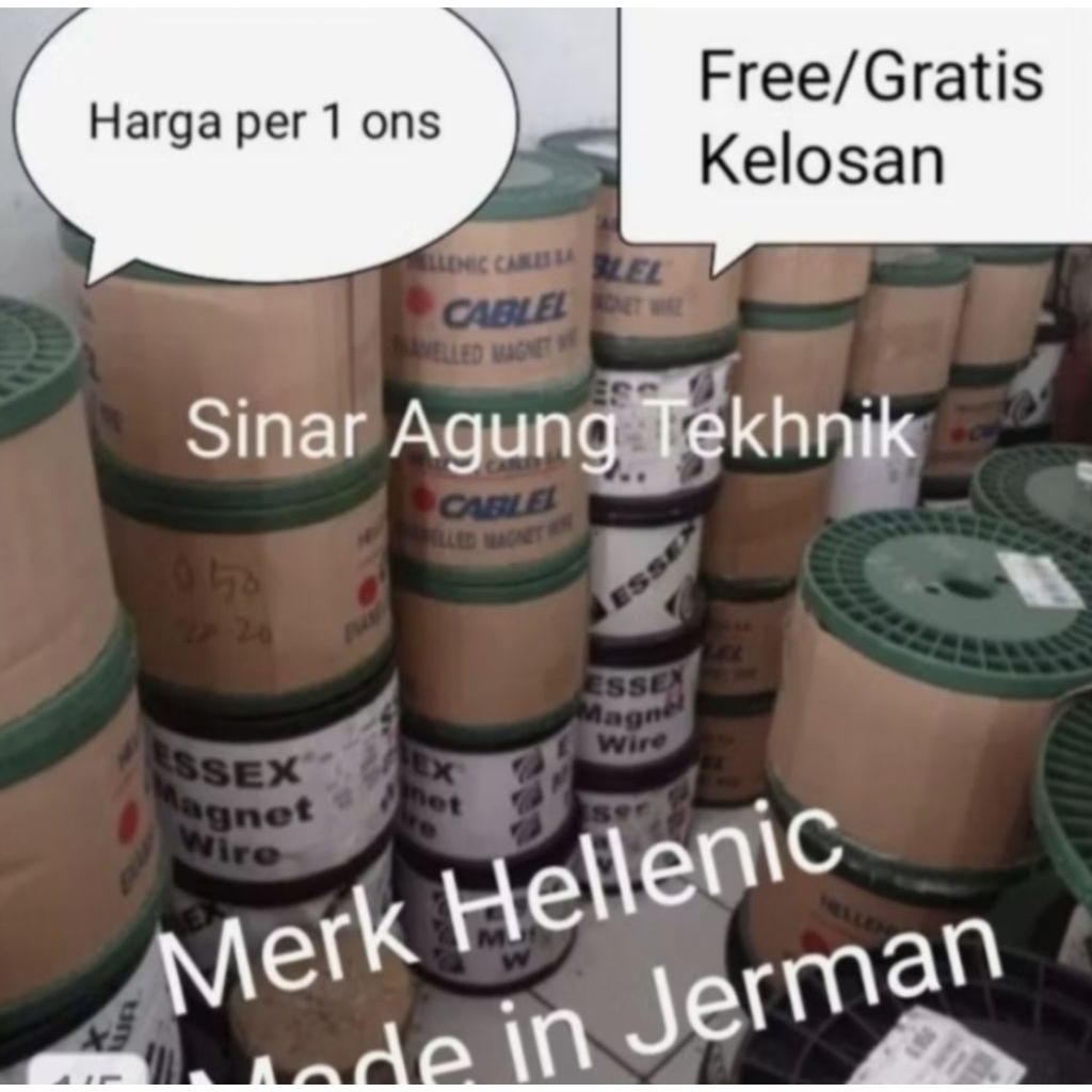 Kawat tembaga Email 0,45mm Merek  Hellenic  Original Jerman