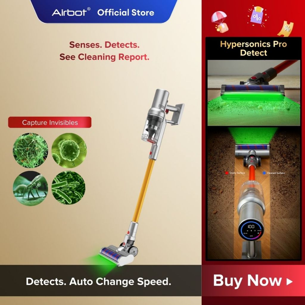 Airbot Hypersonics Pro Detect Cordless Vacuum Cleaner Penyedot Debu Cerdas Vacum Cleaner