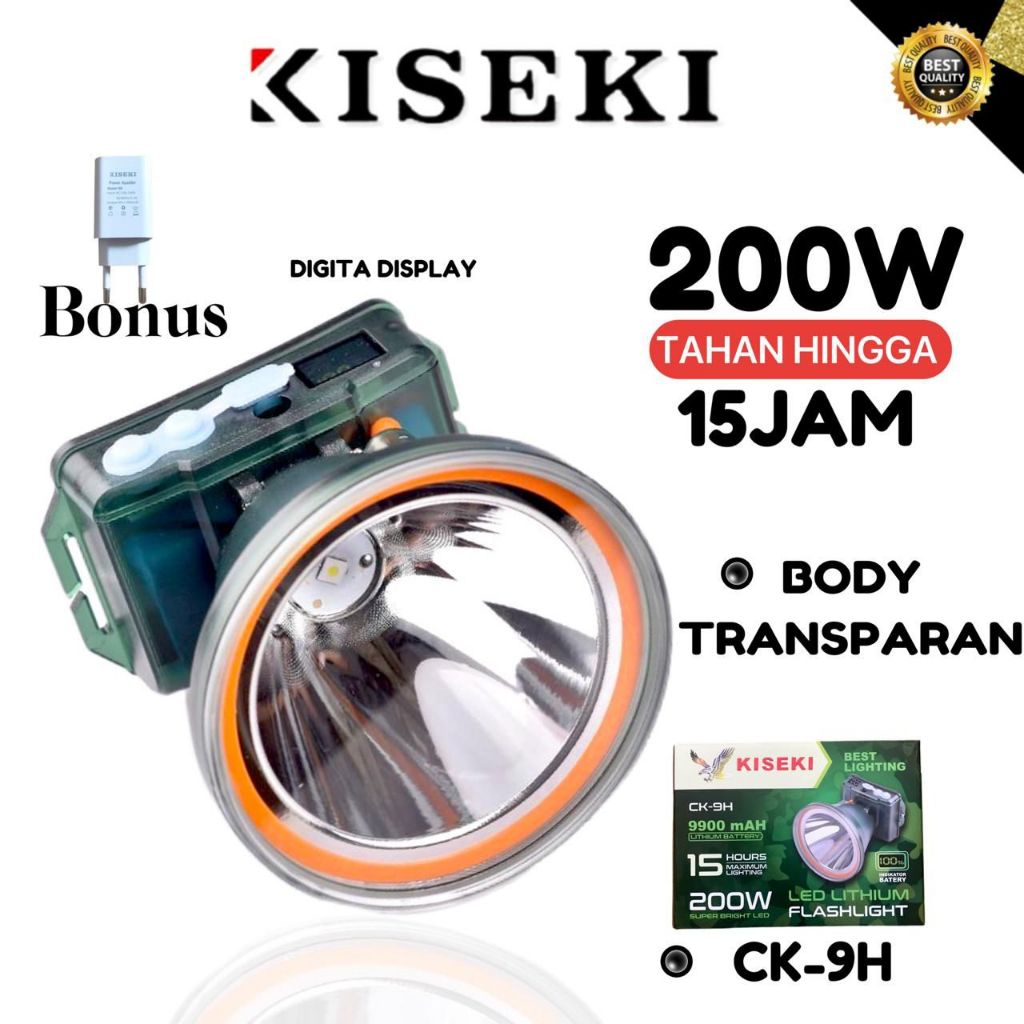 KISEKI Senter Kepala CK-9H CK-8H CK-SK199D CK-SK878G CK-SK898G Waterproof Jarak Sorot Hingga 300m Ca