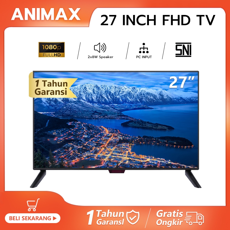 Animax TV LED Digital 24 inch 25 inch 27 inch Digital TV 27 inch Televisi LED FHD 1080 Garansi 1 Tah