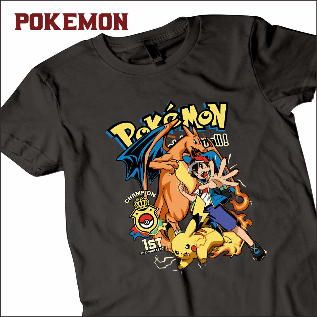 SUPERIOR Kaos Pokemon Go anak cewek cowok 100k dapat 3pcs umur 1-12 tahun