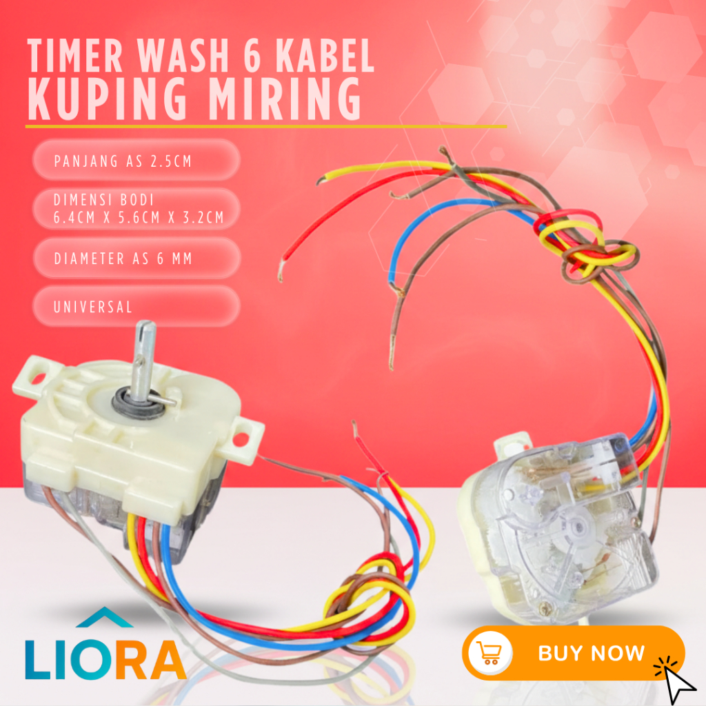 LIORA Timer Mesin Cuci KUPING MIRING / TIMER Wash Kabel 6 KUPING MIRING / TIMER MESIN CUCI KABEL 6 K