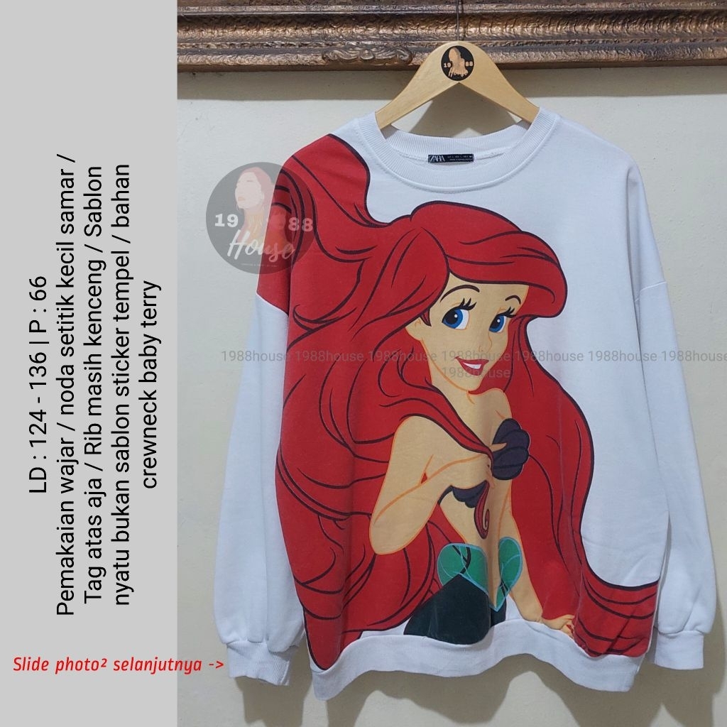 Ariel Princess Crewneck Sweater Karakter Disney Tag Zara