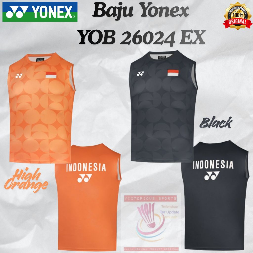 New Kaos / Jersey Yonex Badminton Sleeveless YOB 26024 EX ORIGINAL