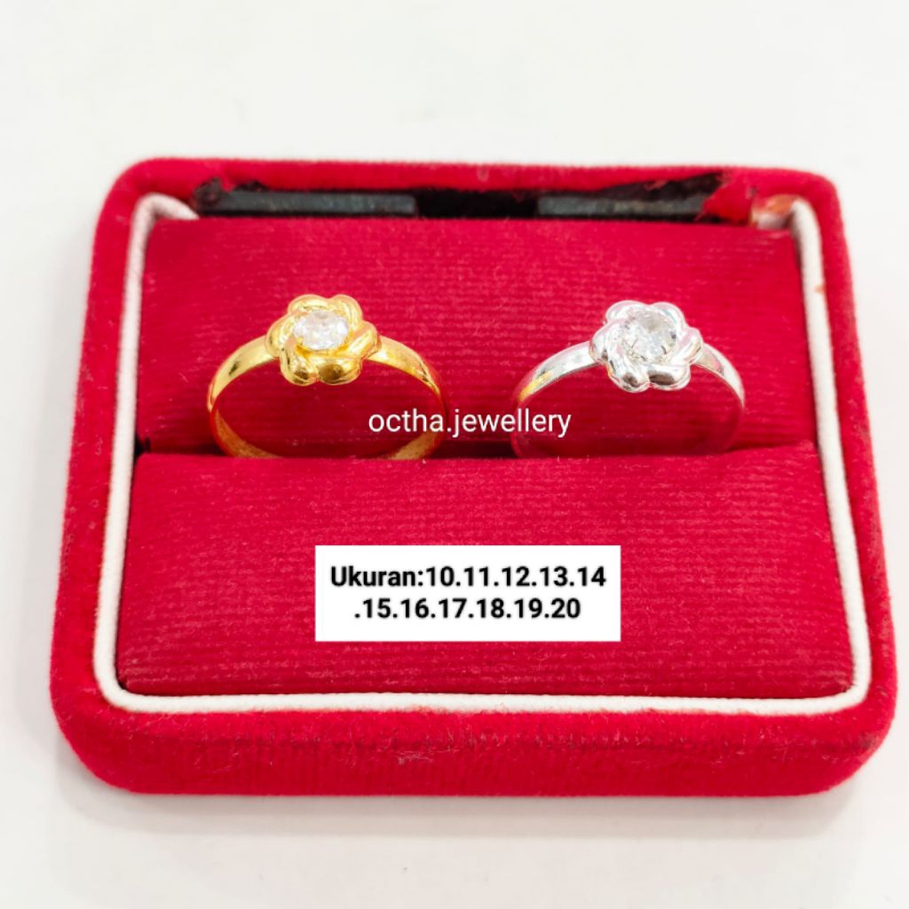 Cincin Dewasa Perak Asli 925 Lapis Emas