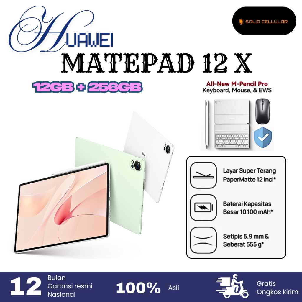 HUAWEI MatePad 12X 2026 WPS Office 3.0 12/256 garansi resmi