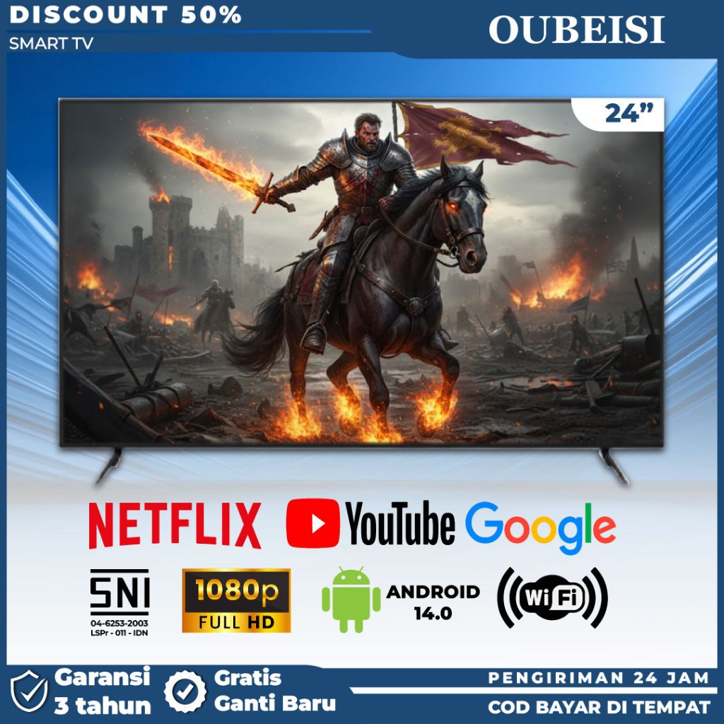 OUBEISI TV 21/22/24/25/27/30 inch Smart TV LED Digital Android 11.0 FHD
