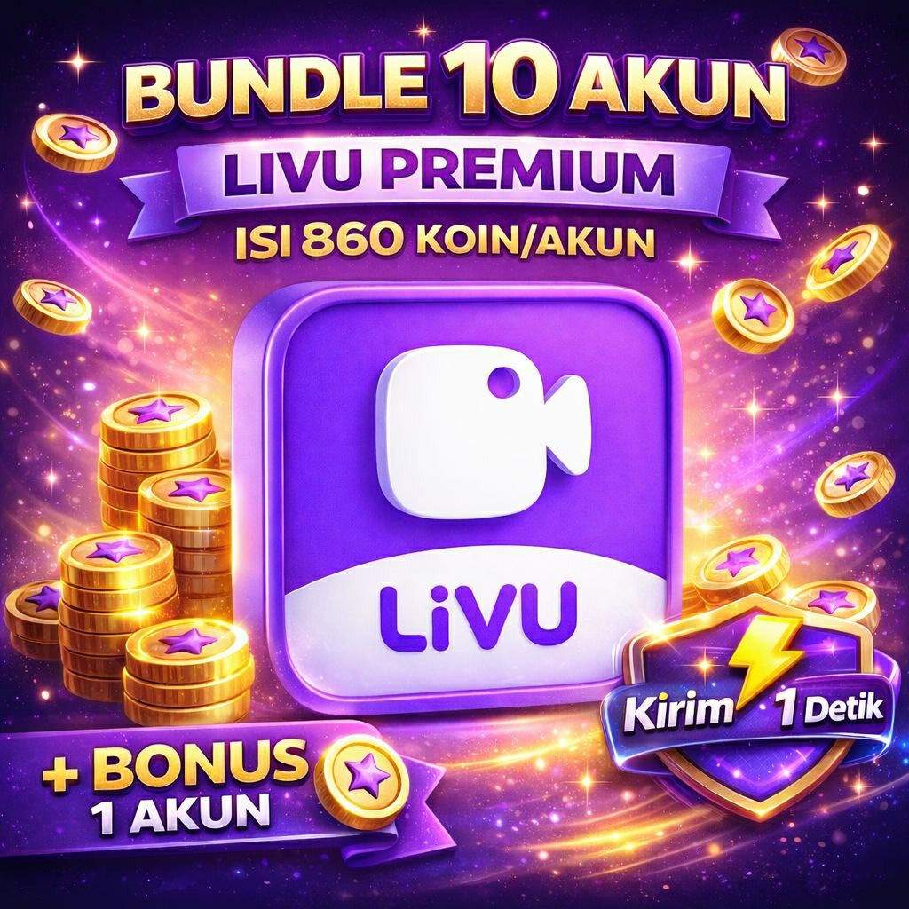 BUNDLE 10 AKUN LIVU PREMIUM ISI KOIN 860/AKUN + BONUS 1 AKUN - MURAH - FULL GARANSI - KIRIM 1 DETIK